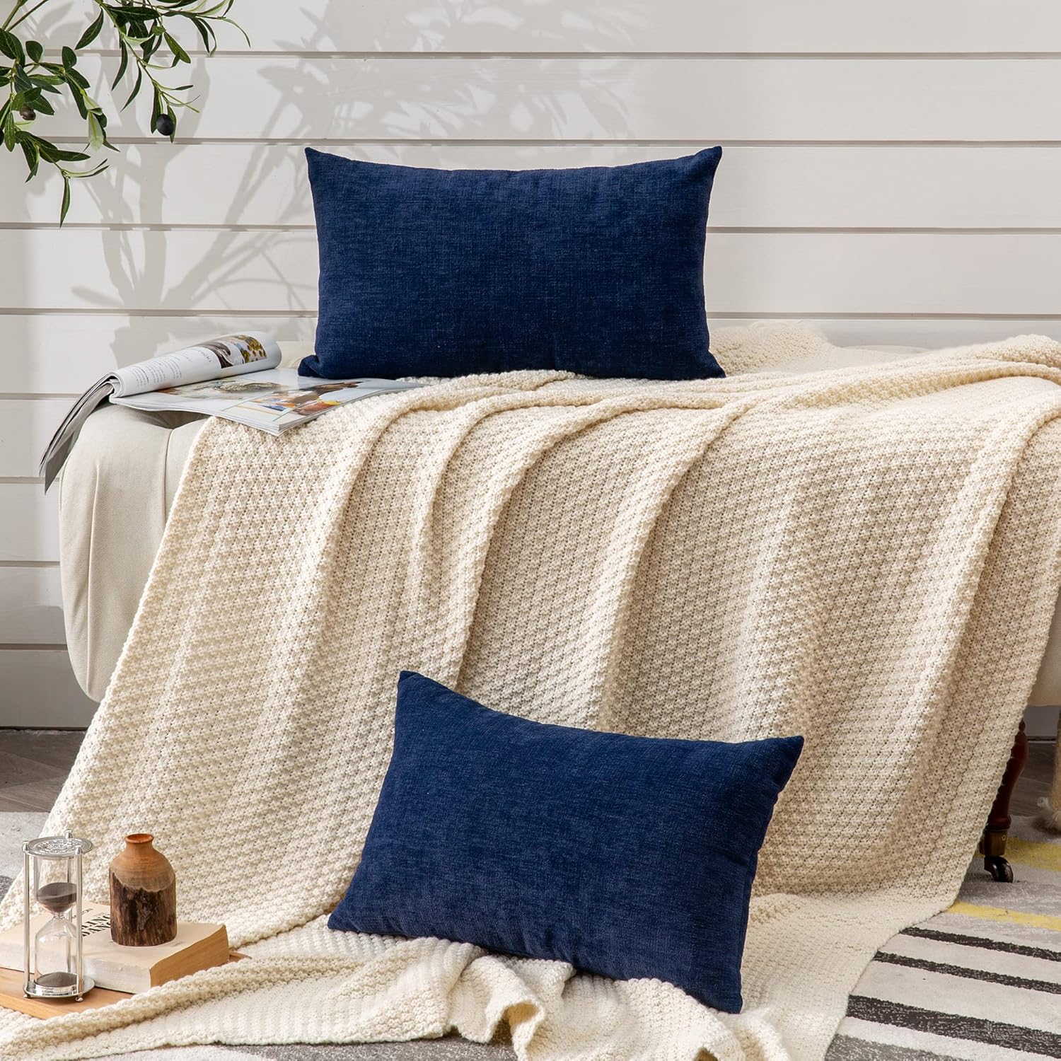 Fundas de almohada decorativas 2 piezas, funda de almohada de chenilla suave para sofá - Imagen 53 de 168