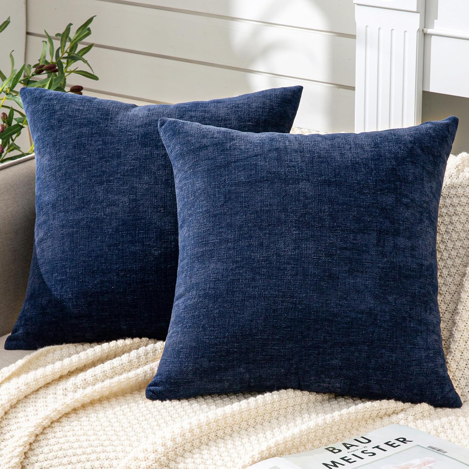 Fundas de almohada decorativas 2 piezas, funda de almohada de chenilla suave para sofá - Imagen 58 de 168