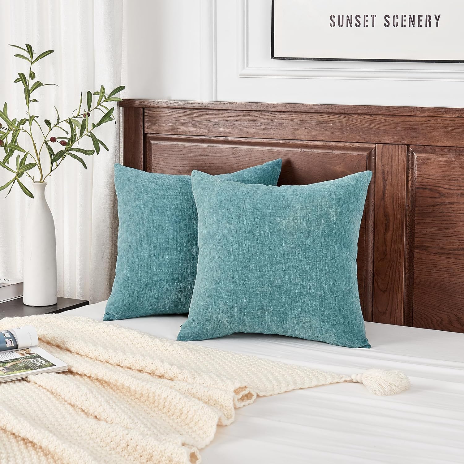 Fundas de almohada decorativas 2 piezas, funda de almohada de chenilla suave para sofá - Imagen 64 de 168