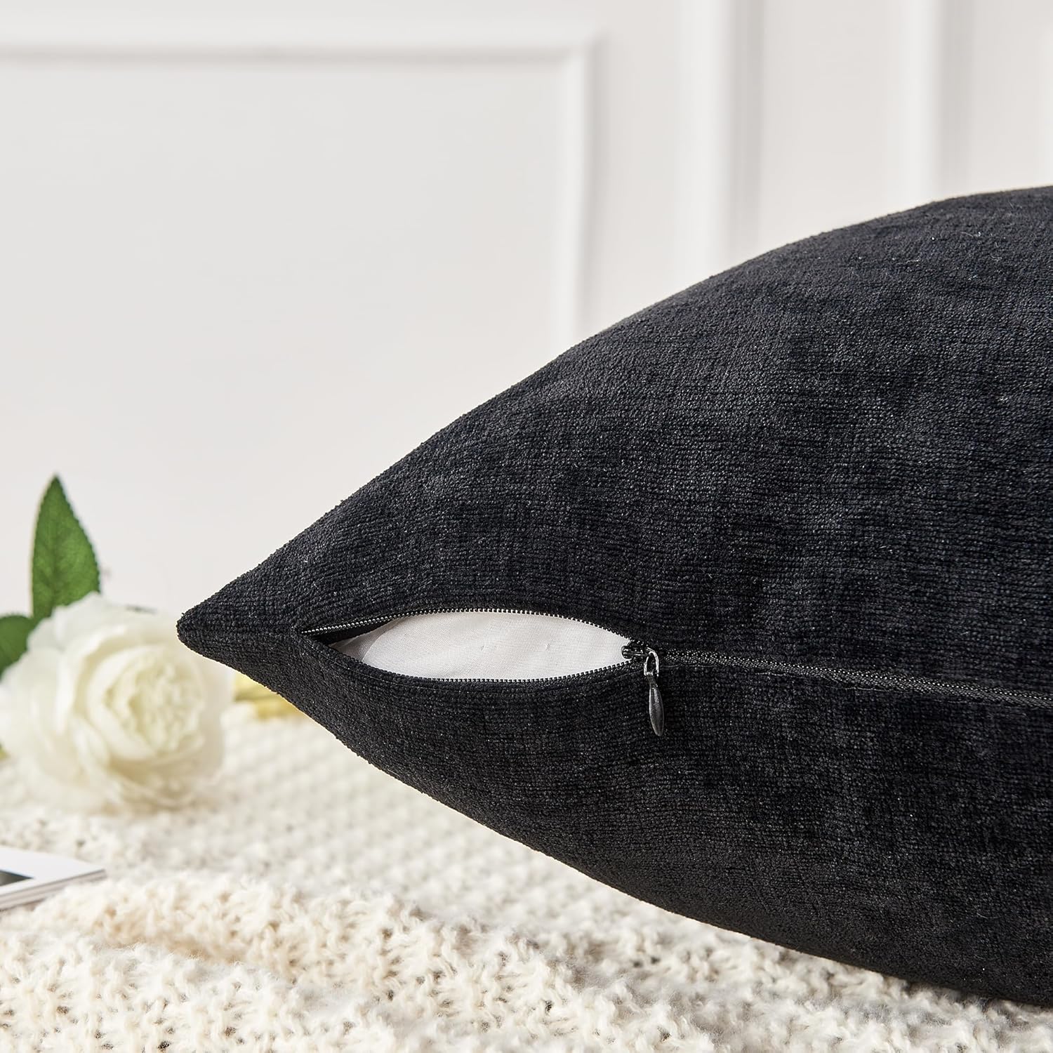 Fundas de almohada decorativas 2 piezas, funda de almohada de chenilla suave para sofá - Imagen 79 de 168
