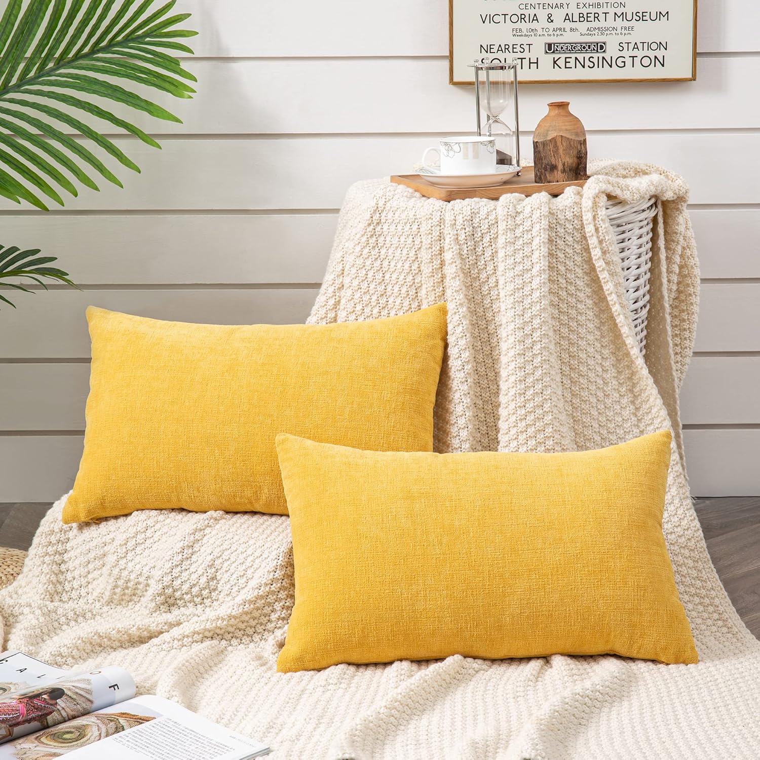 Fundas de almohada decorativas 2 piezas, funda de almohada de chenilla suave para sofá - Imagen 98 de 168