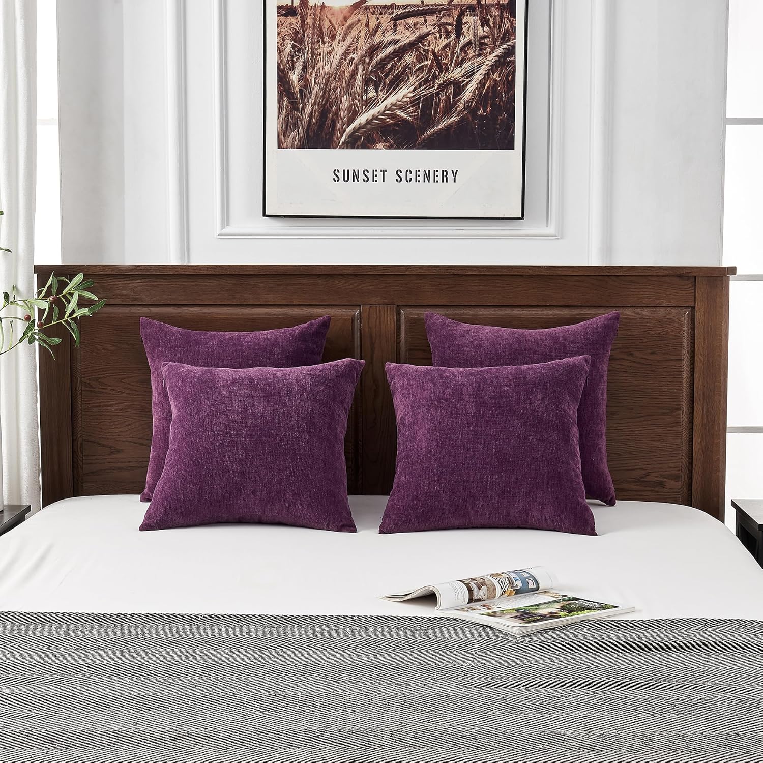 Fundas de almohada decorativas 2 piezas, funda de almohada de chenilla suave para sofá - Imagen 113 de 168
