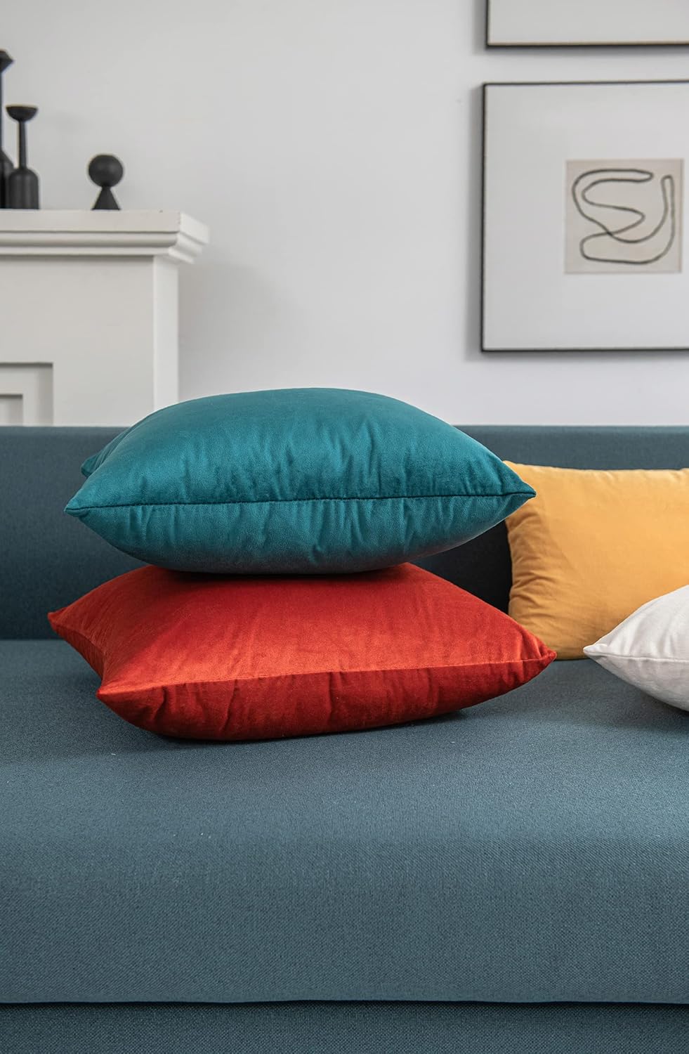 Fundas de almohada 2 piezas acogedoras fundas de almohada decorativas de terciopelo suave para decoración del hogar - Imagen 137 de 271