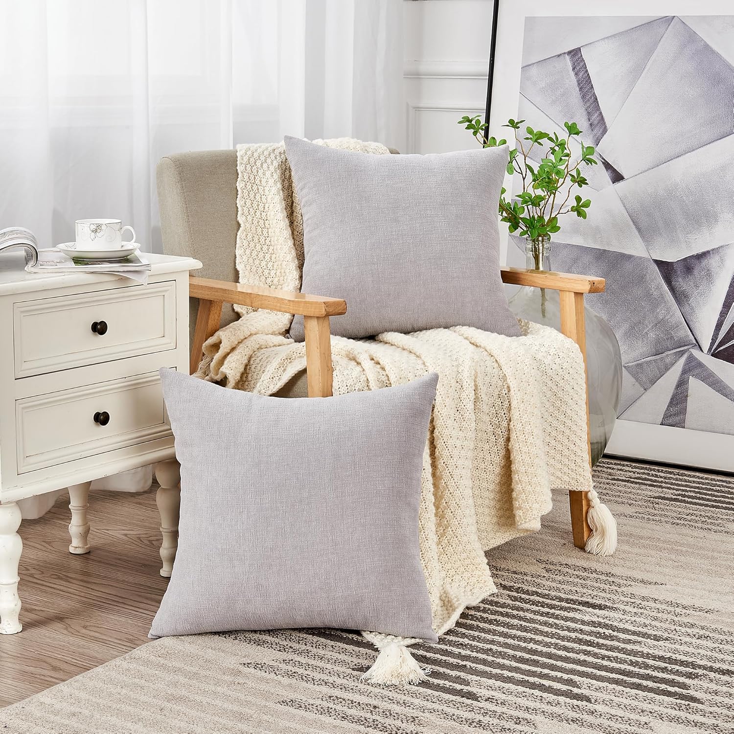 Fundas de almohada decorativas 2 piezas, funda de almohada de chenilla suave para sofá - Imagen 122 de 168