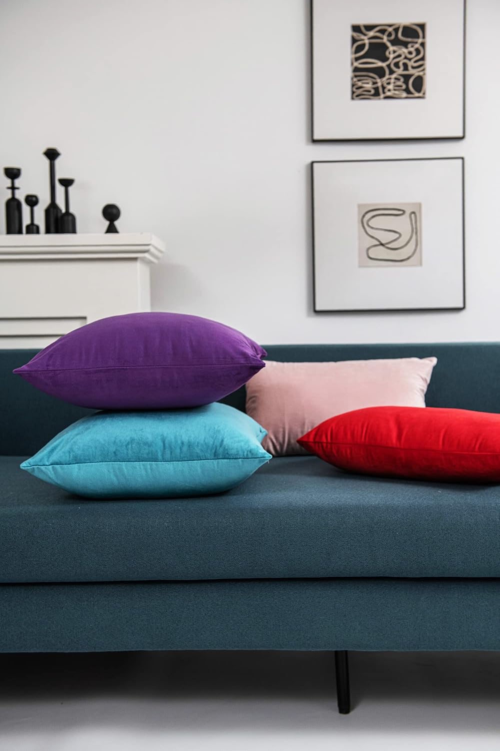 Fundas de almohada 2 piezas acogedoras fundas de almohada decorativas de terciopelo suave para decoración del hogar - Imagen 148 de 271