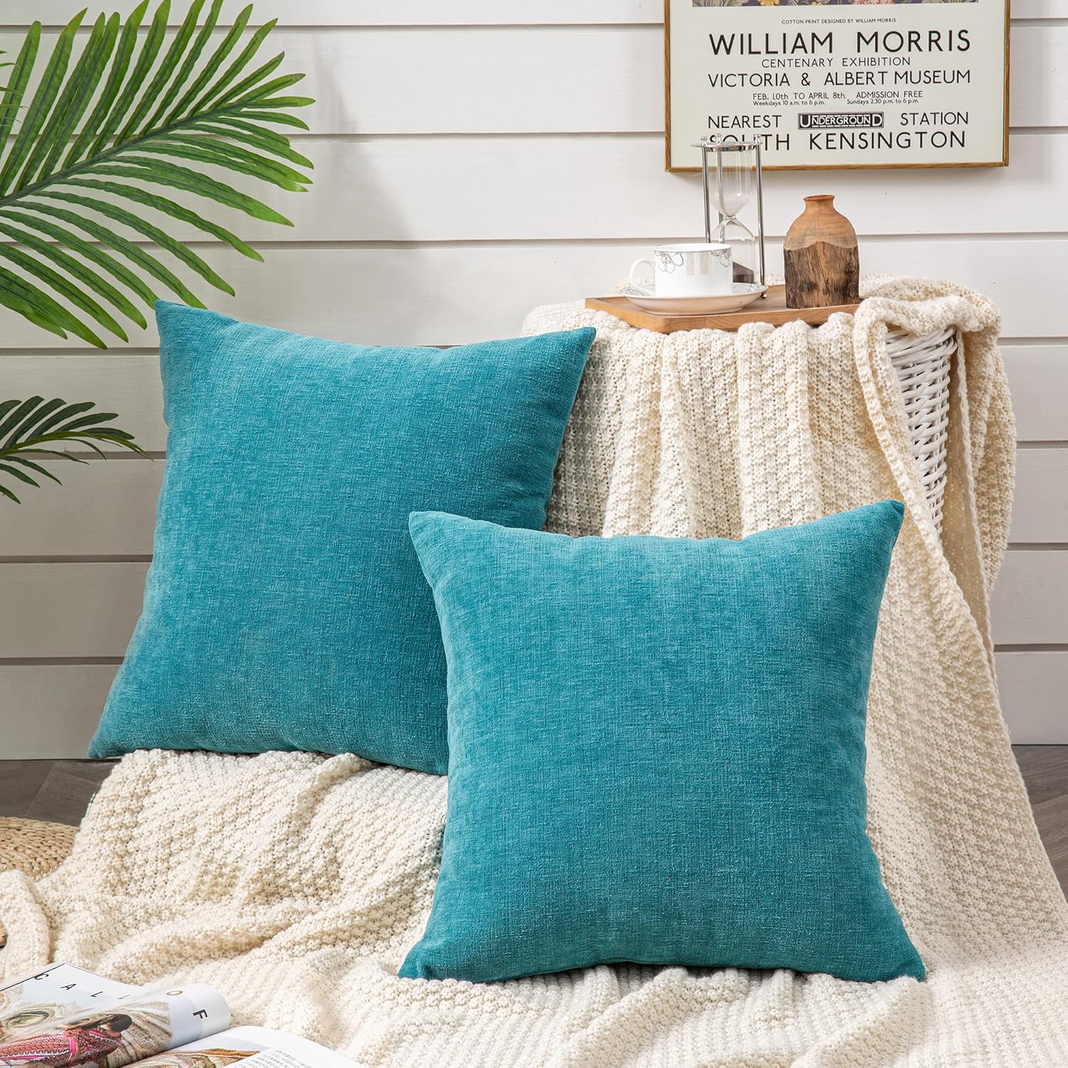 Fundas de almohada decorativas 2 piezas, funda de almohada de chenilla suave para sofá - Imagen 134 de 168