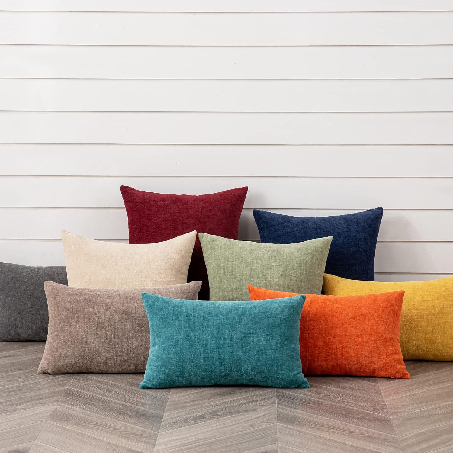 Fundas de almohada decorativas 2 piezas, funda de almohada de chenilla suave para sofá - Imagen 152 de 168