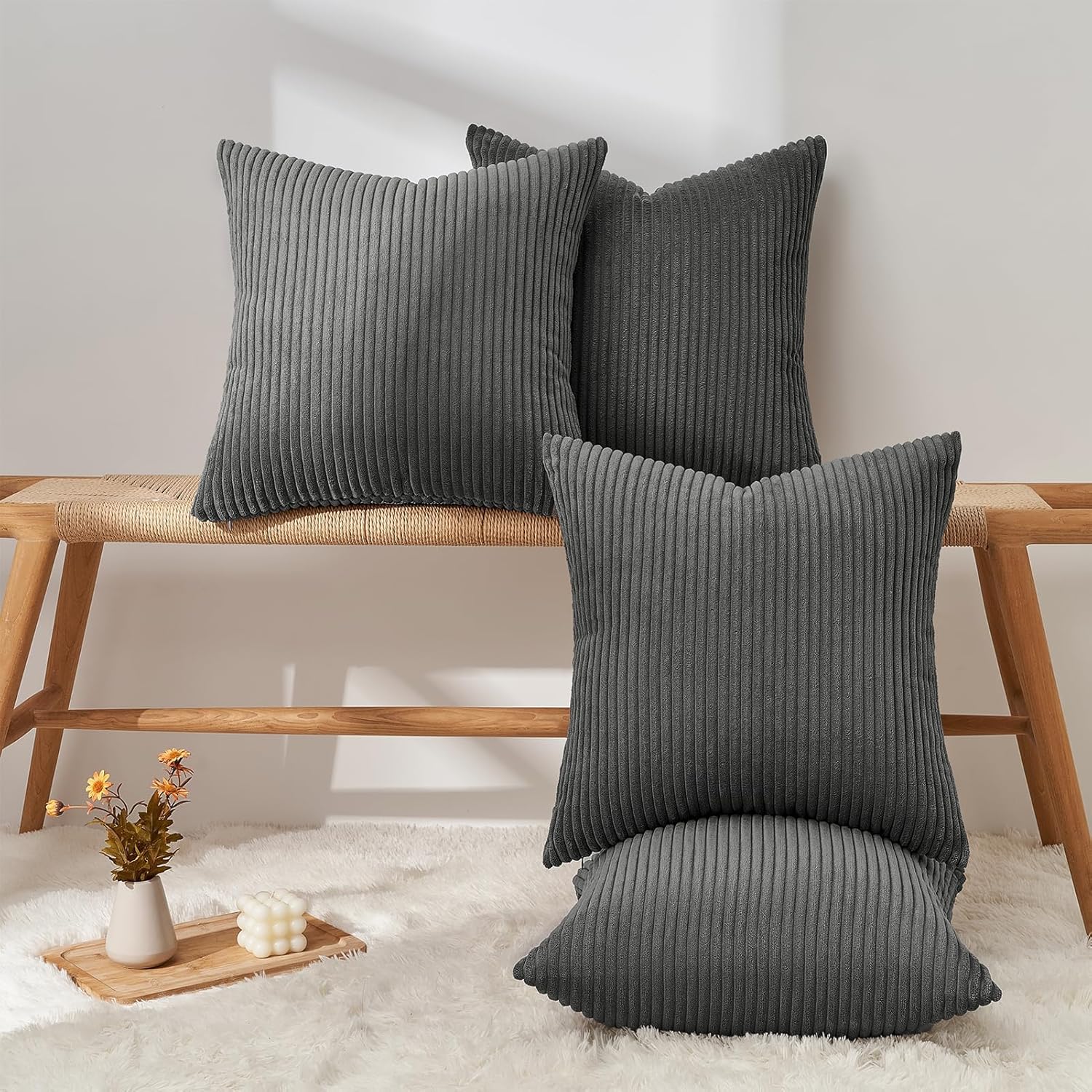 Decorative Throw Pillow Covers, Set of 4 Soft Velvet Cushion Cases for Farmhouse - Picture 20 of 181