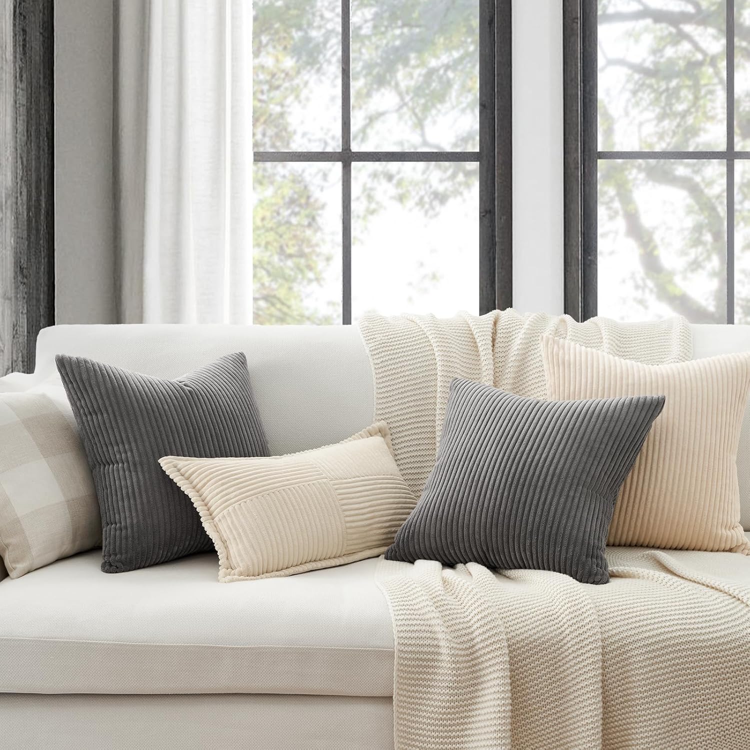 Decorative Throw Pillow Covers, Set of 4 Soft Velvet Cushion Cases for Farmhouse - Picture 26 of 181