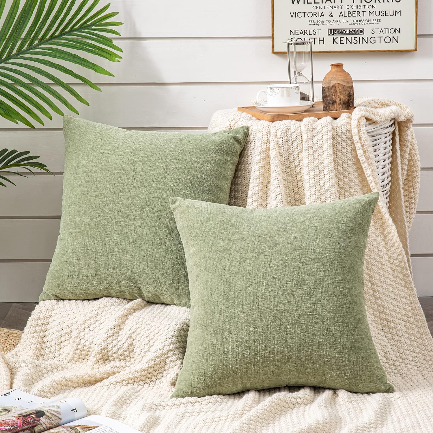 Fundas de almohada decorativas 2 piezas, funda de almohada de chenilla suave para sofá - Imagen 158 de 168
