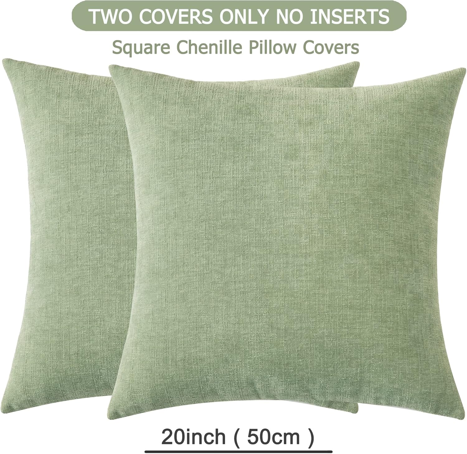 Fundas de almohada decorativas 2 piezas, funda de almohada de chenilla suave para sofá - Imagen 168 de 168