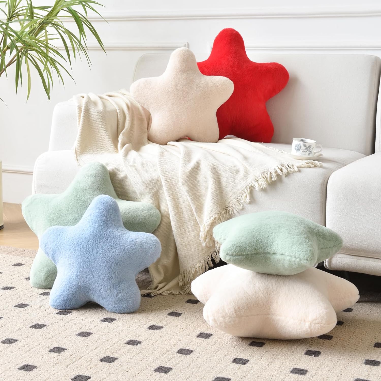 Sternenkissen, Deko Dekokissen für Bett Couch, 15 Zoll Kissen Plüschkissen - Bild 46 von 125