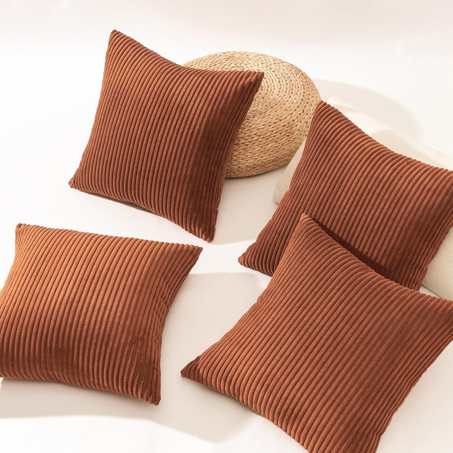Decorative Throw Pillow Covers, Set of 4 Soft Velvet Cushion Cases for Farmhouse - Picture 51 of 181