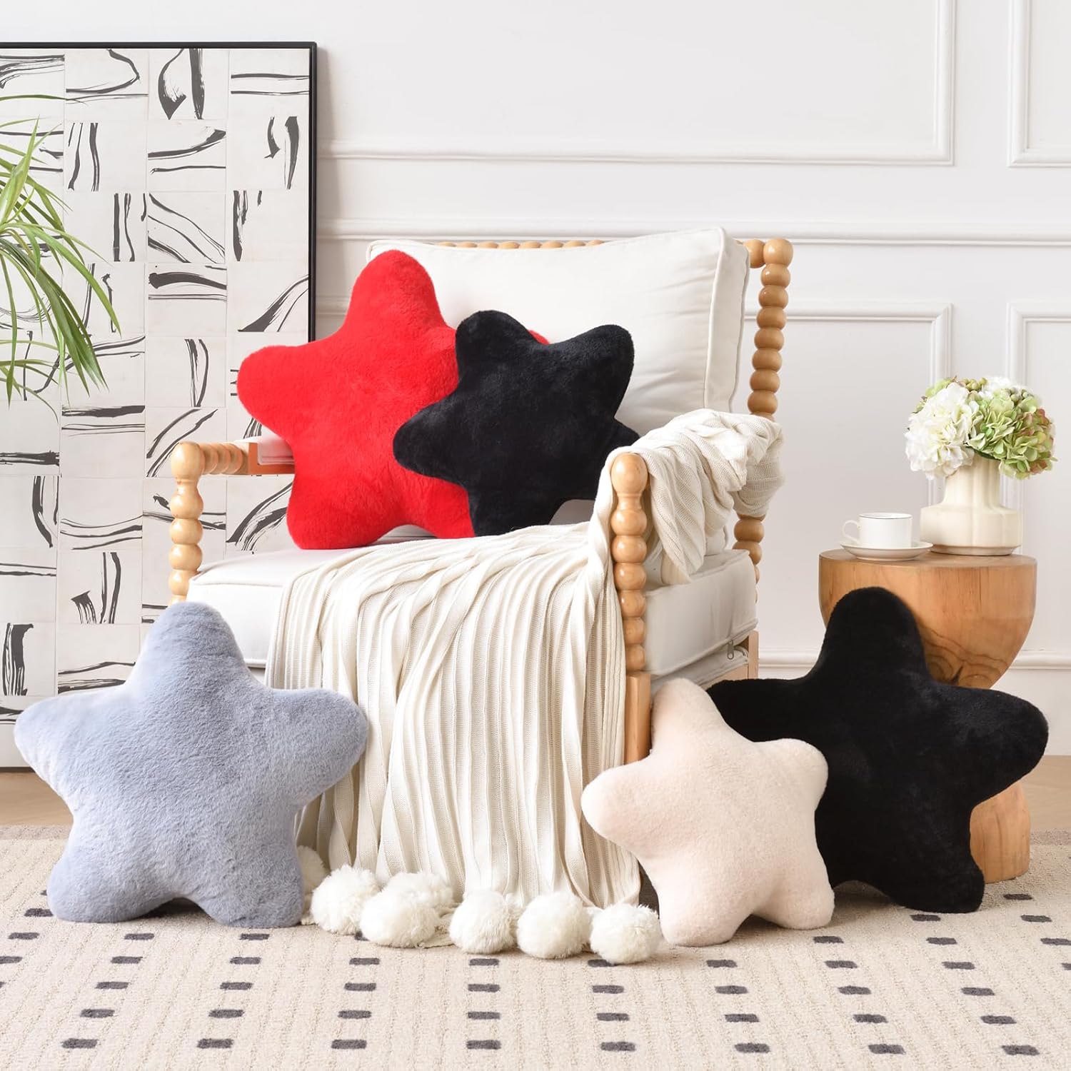 Sternenkissen, Deko Dekokissen für Bett Couch, 15 Zoll Kissen Plüschkissen - Bild 56 von 125
