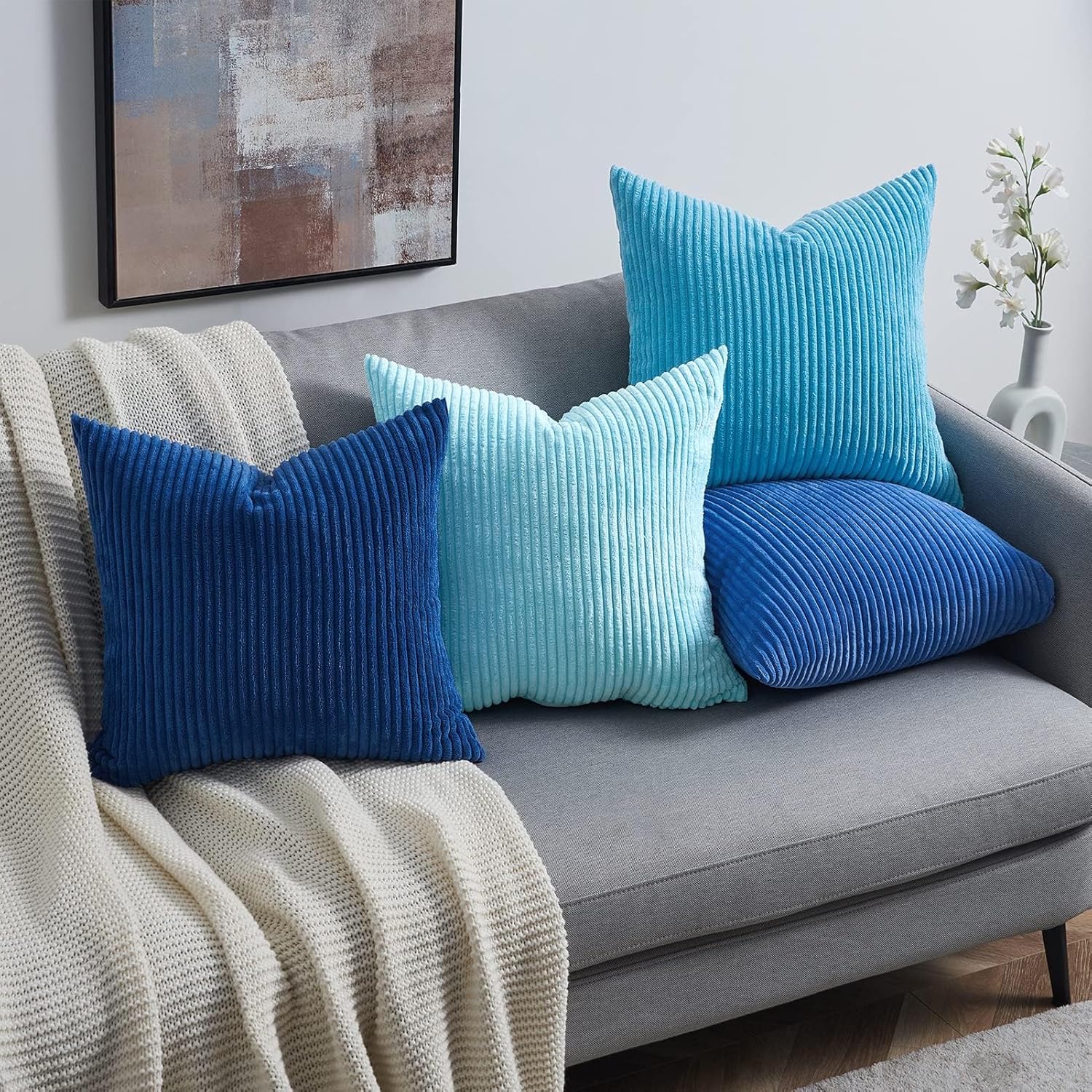 Decorative Throw Pillow Covers, Set of 4 Soft Velvet Cushion Cases for Farmhouse - Picture 101 of 181