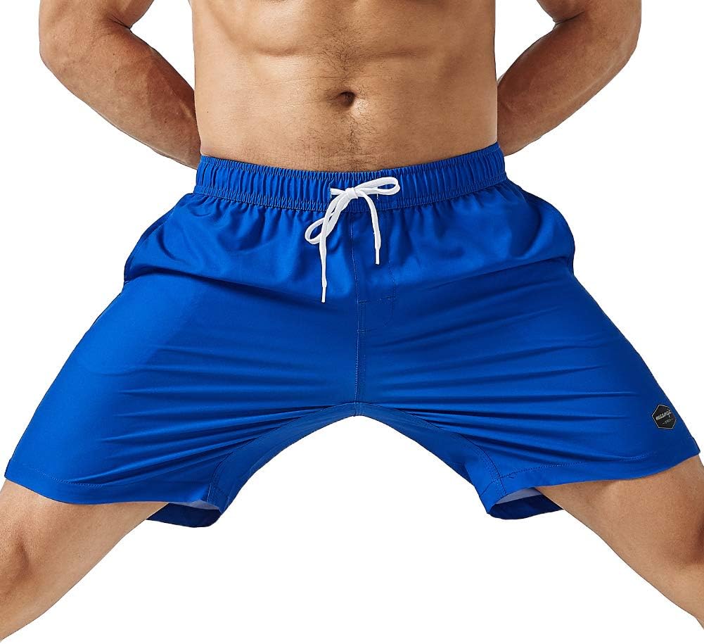 Mens 7" Stretch Swim Trunks Quick Dry Mesh Lining Swimwear Bathing Suits - Picture 27 of 57