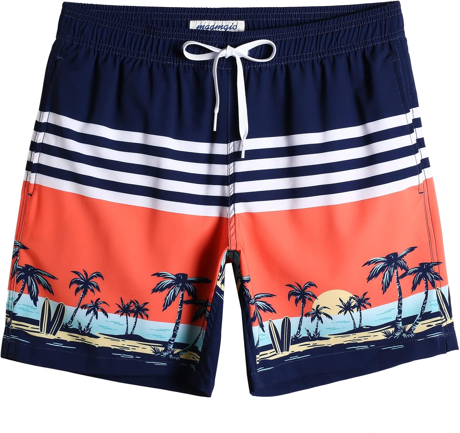 Mens 7" Stretch Swim Trunks Quick Dry Mesh Lining Swimwear Bathing Suits - Picture 33 of 57