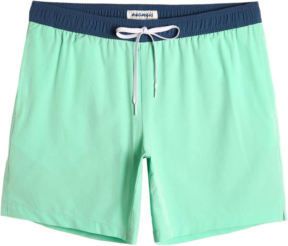 Mens 7" Stretch Swim Trunks Quick Dry Mesh Lining Swimwear Bathing Suits - Picture 34 of 57