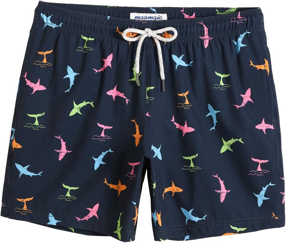 Mens 7" Stretch Swim Trunks Quick Dry Mesh Lining Swimwear Bathing Suits - Picture 36 of 57
