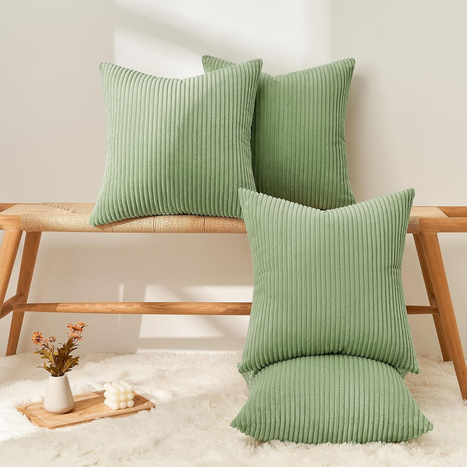 Decorative Throw Pillow Covers, Set of 4 Soft Velvet Cushion Cases for Farmhouse - Picture 135 of 181