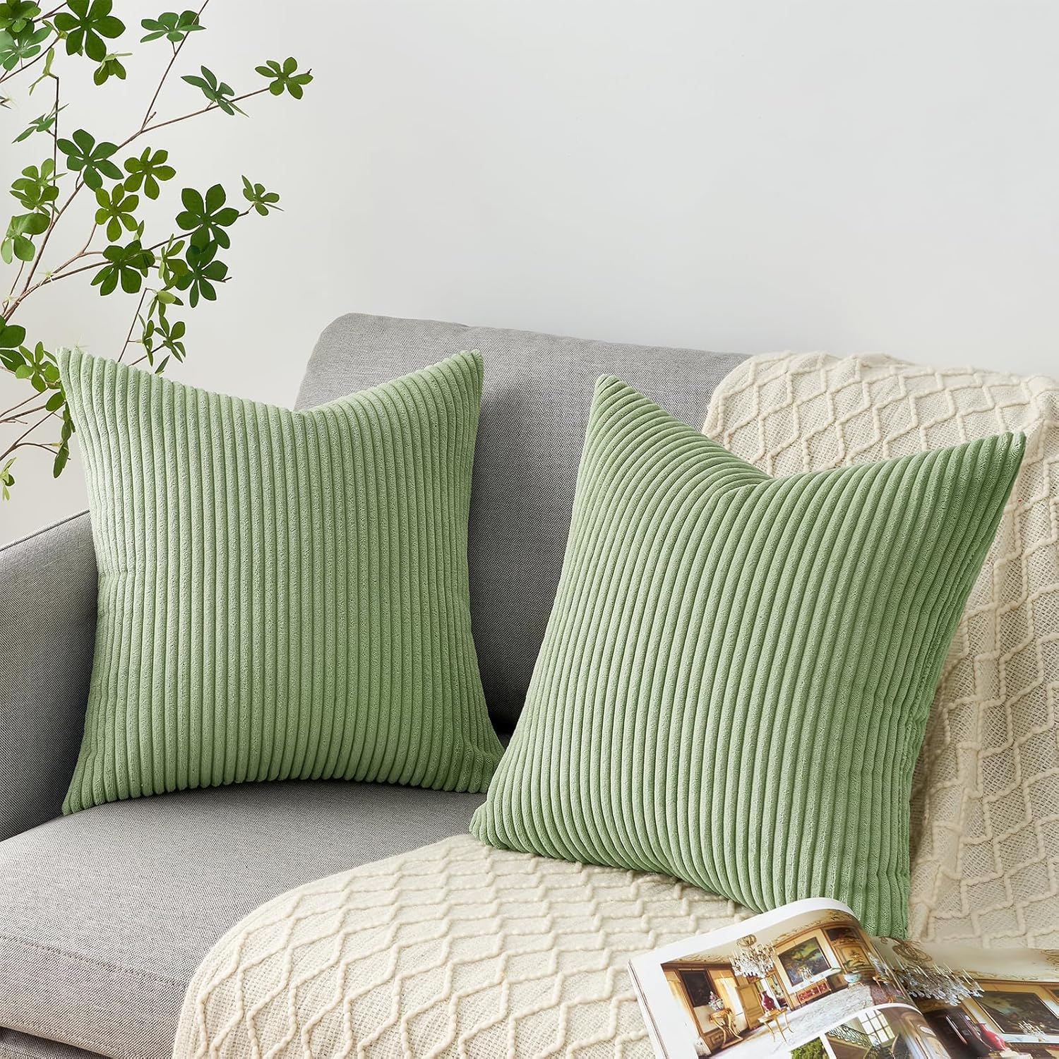 Decorative Throw Pillow Covers, Set of 4 Soft Velvet Cushion Cases for Farmhouse - Picture 136 of 181
