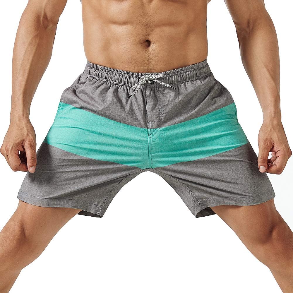 Mens 7" Stretch Swim Trunks Quick Dry Mesh Lining Swimwear Bathing Suits - Picture 46 of 57