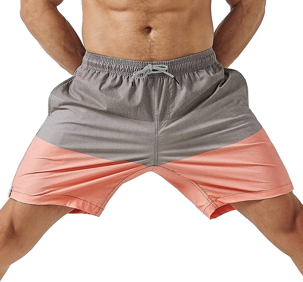 Mens 7" Stretch Swim Trunks Quick Dry Mesh Lining Swimwear Bathing Suits - Picture 47 of 57