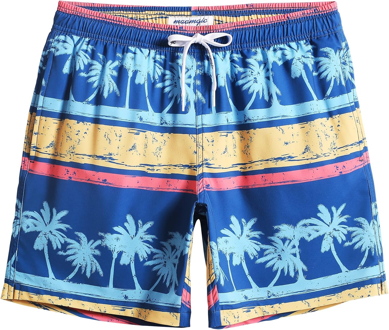 Mens 7" Stretch Swim Trunks Quick Dry Mesh Lining Swimwear Bathing Suits - Picture 52 of 57