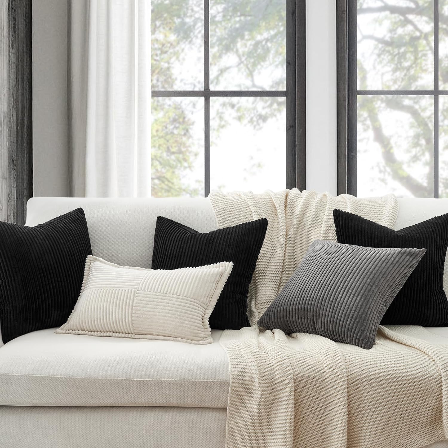 Decorative Throw Pillow Covers, Set of 4 Soft Velvet Cushion Cases for Farmhouse - Picture 177 of 181
