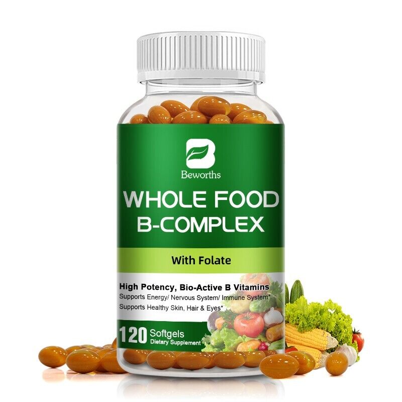 Vitamin B Complex 120 Capsules ,&Vitamin C B2,,B6,B12, Immune Support Pills - Picture 12 of 14