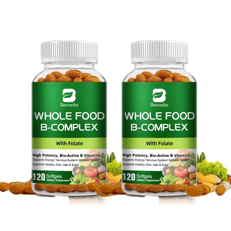 Vitamin B Complex 120 Capsules ,&Vitamin C B2,,B6,B12, Immune Support Pills - Picture 13 of 14