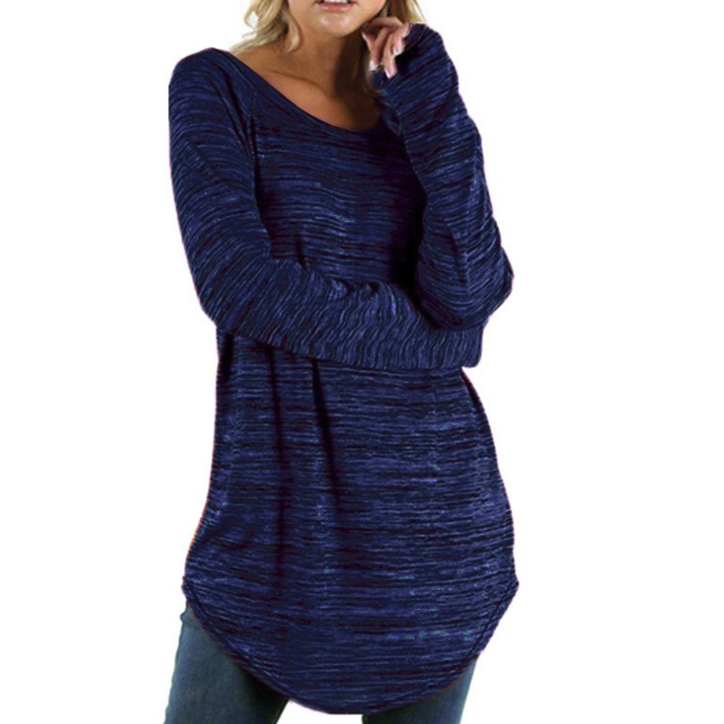 Plus Size Womens Long Sleeve T Shirt Blouse Ladies Solid Casual Tunic Shirt Tops - Picture 18 of 20