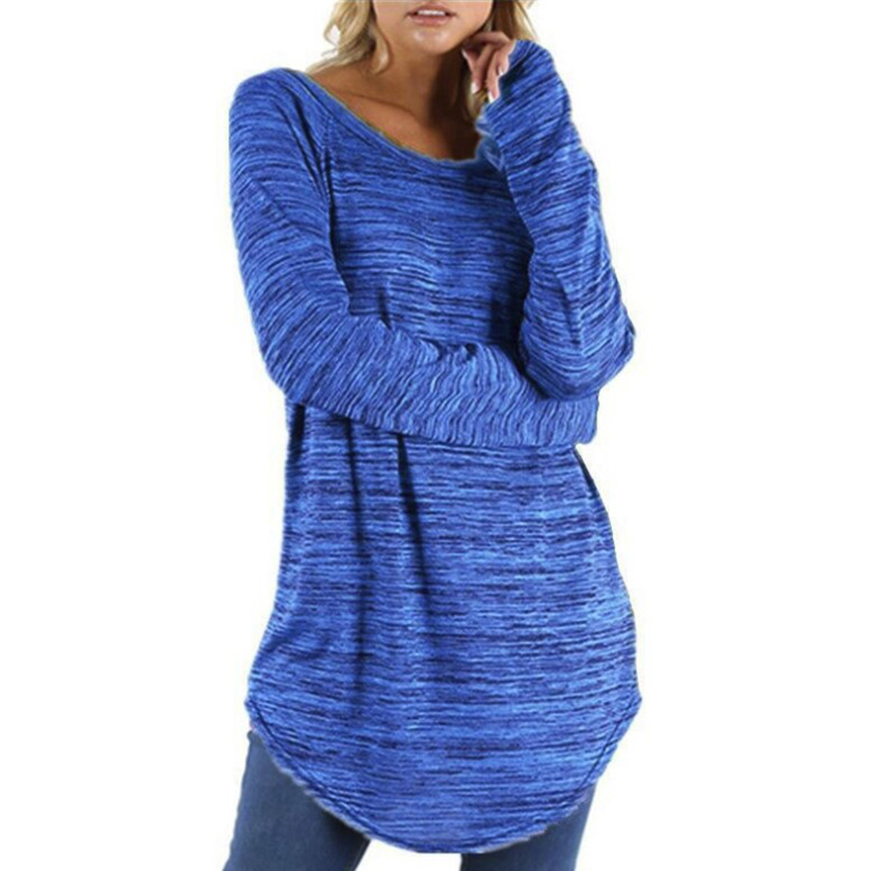 Plus Size Womens Long Sleeve T Shirt Blouse Ladies Solid Casual Tunic Shirt Tops - Picture 19 of 20