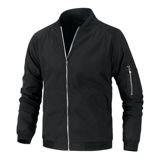 Men FullZip Baseball Jacket Lightweight Windbreaker Casual Spring Fall Thin Coat - Picture 16 of 20