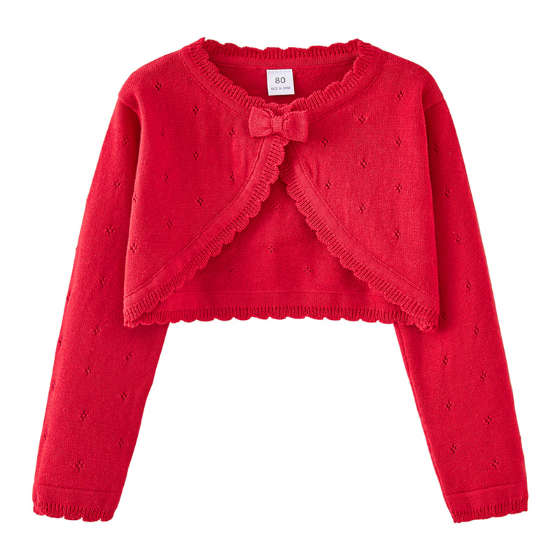 Girls Long Sleeve Knit Bolero Cardigan Shrug Cropped Sweater Jacket for Dresses