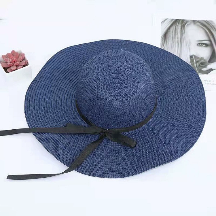 Floppy Foldable Ladies Women Straw Beach Sun Hat Summer Travel Wide Brim Cap