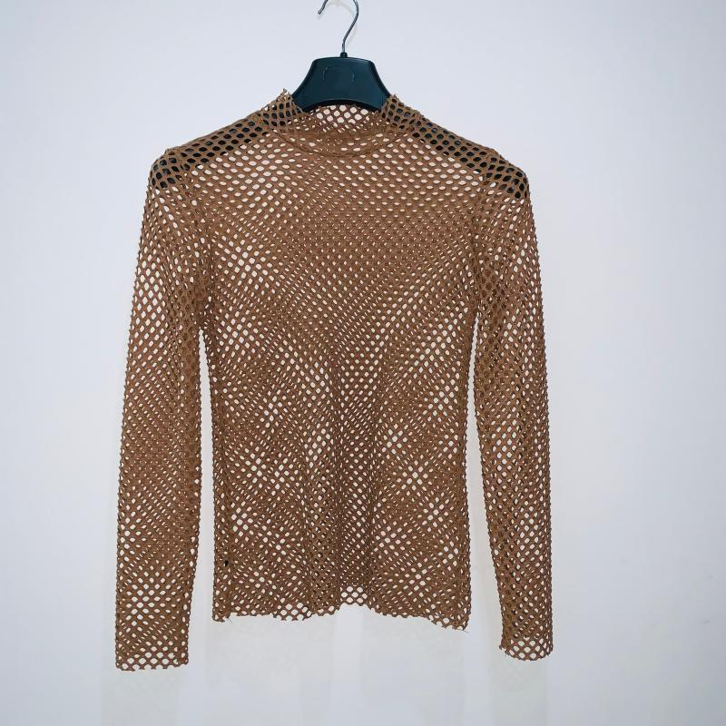 Camiseta Top Mujer Red Manga Larga Cuello Simulado Hueco Transpirable Informal - Imagen 13 de 15