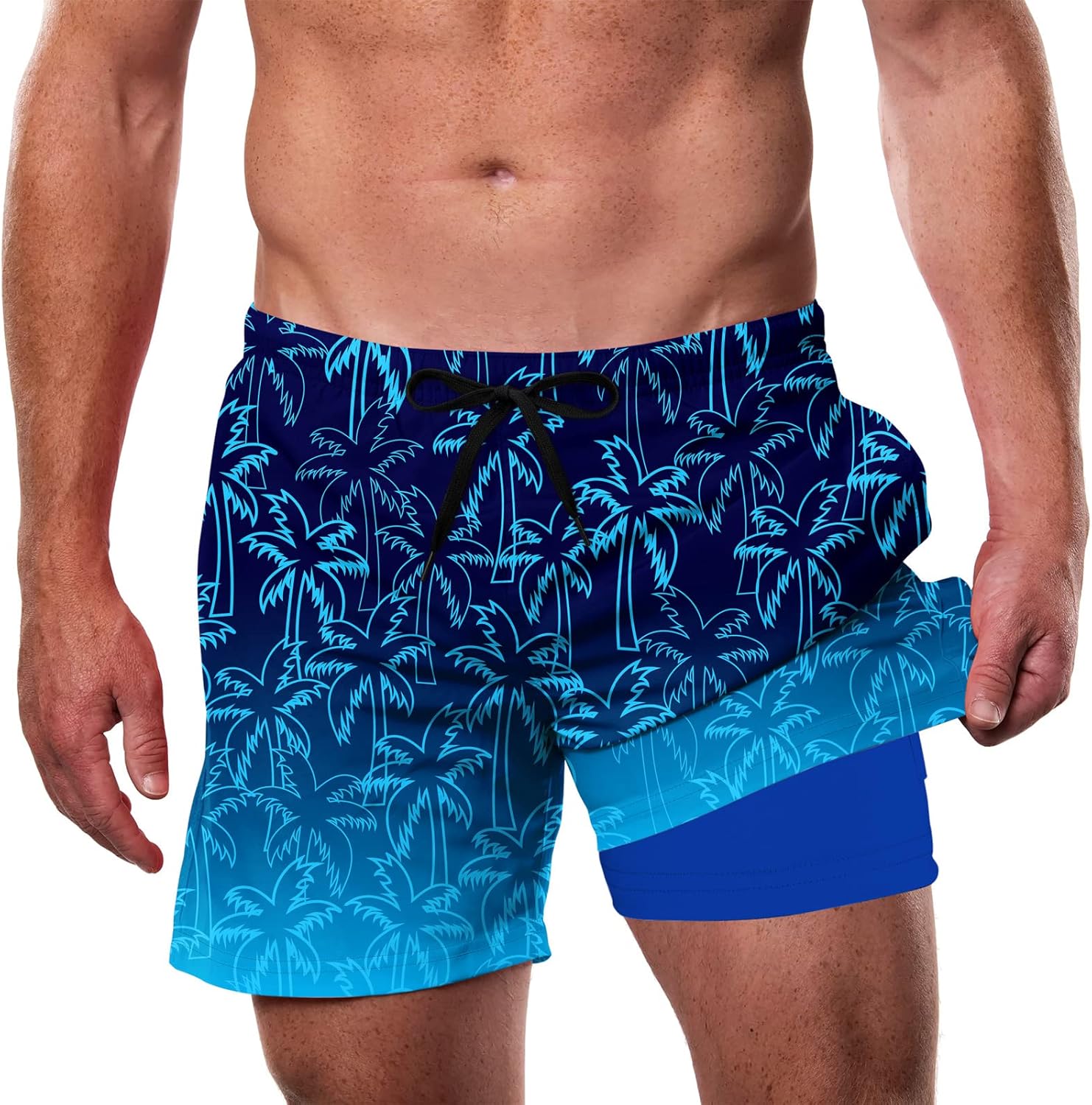 Men’s Swim Trunks Quick Dry Lightweight Compression Liner Beach Shorts - Picture 13 of 40