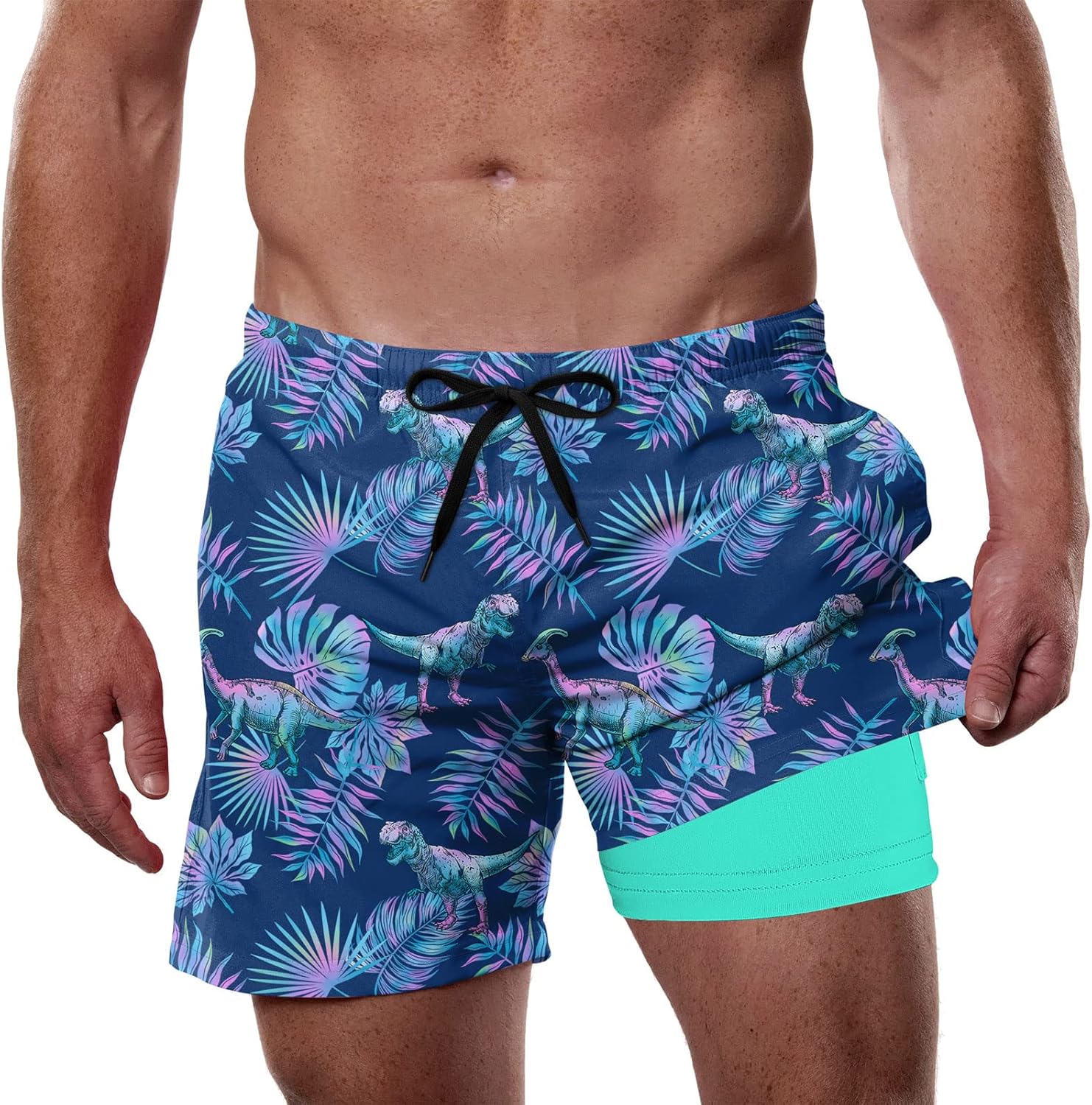 Men’s Swim Trunks Quick Dry Lightweight Compression Liner Beach Shorts - Picture 14 of 40