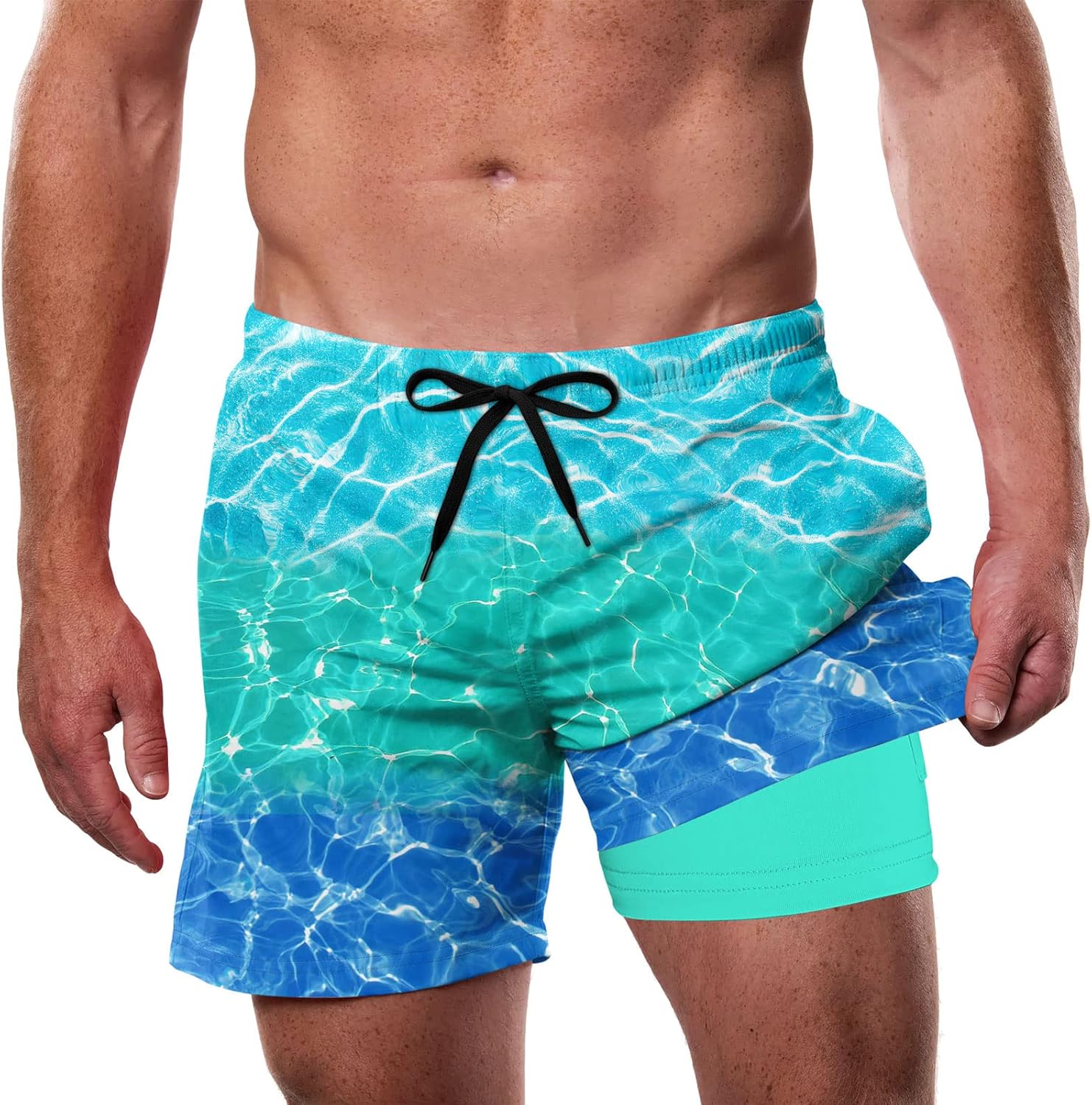 Men’s Swim Trunks Quick Dry Lightweight Compression Liner Beach Shorts - Picture 16 of 40