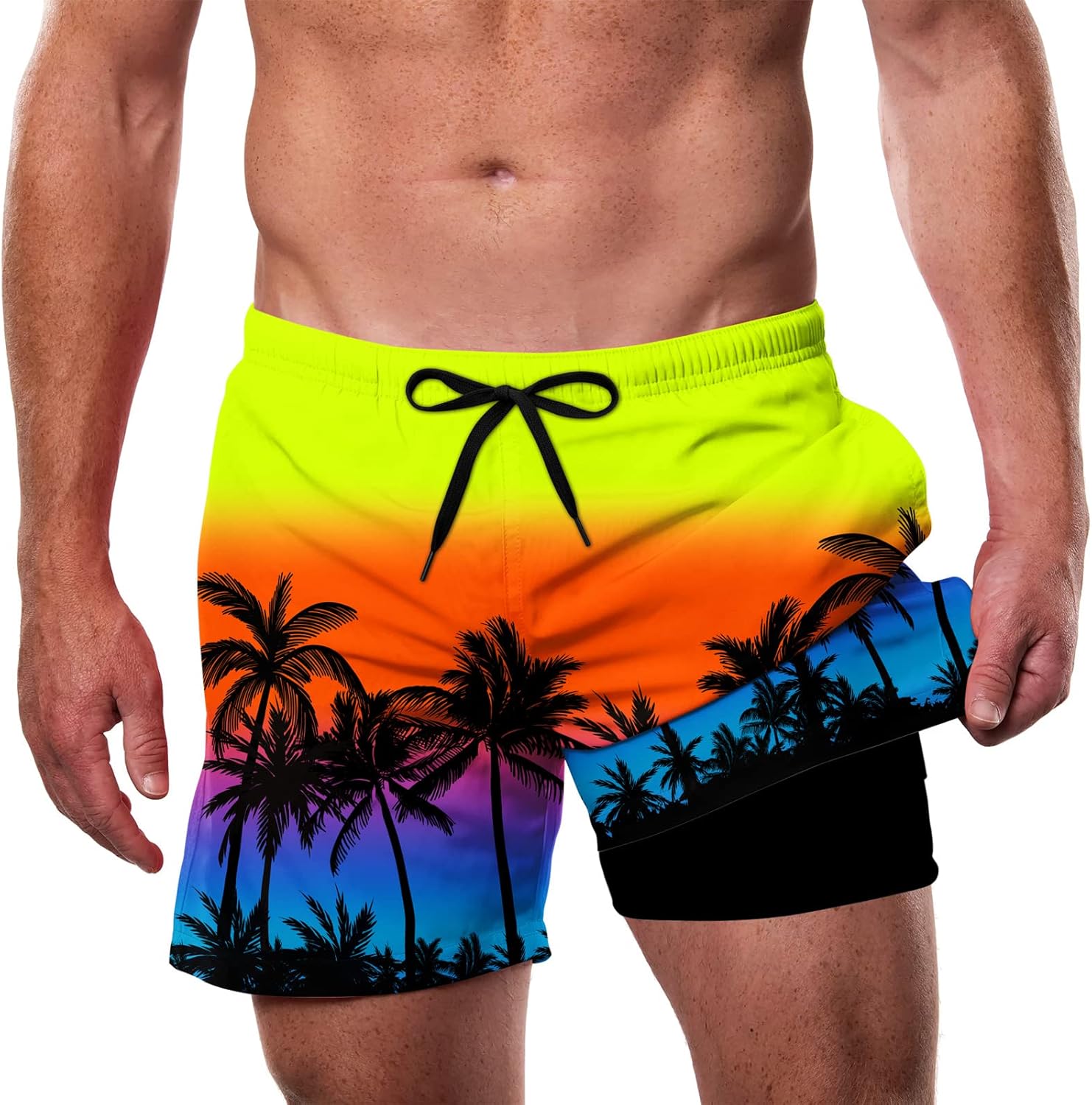 Men’s Swim Trunks Quick Dry Lightweight Compression Liner Beach Shorts - Picture 17 of 40