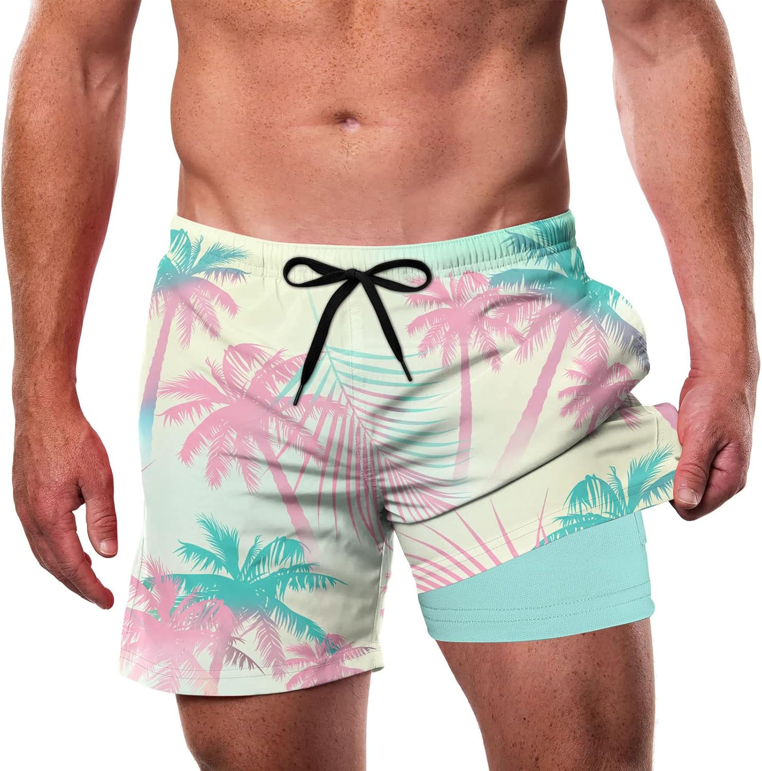 Men’s Swim Trunks Quick Dry Lightweight Compression Liner Beach Shorts - Picture 20 of 40