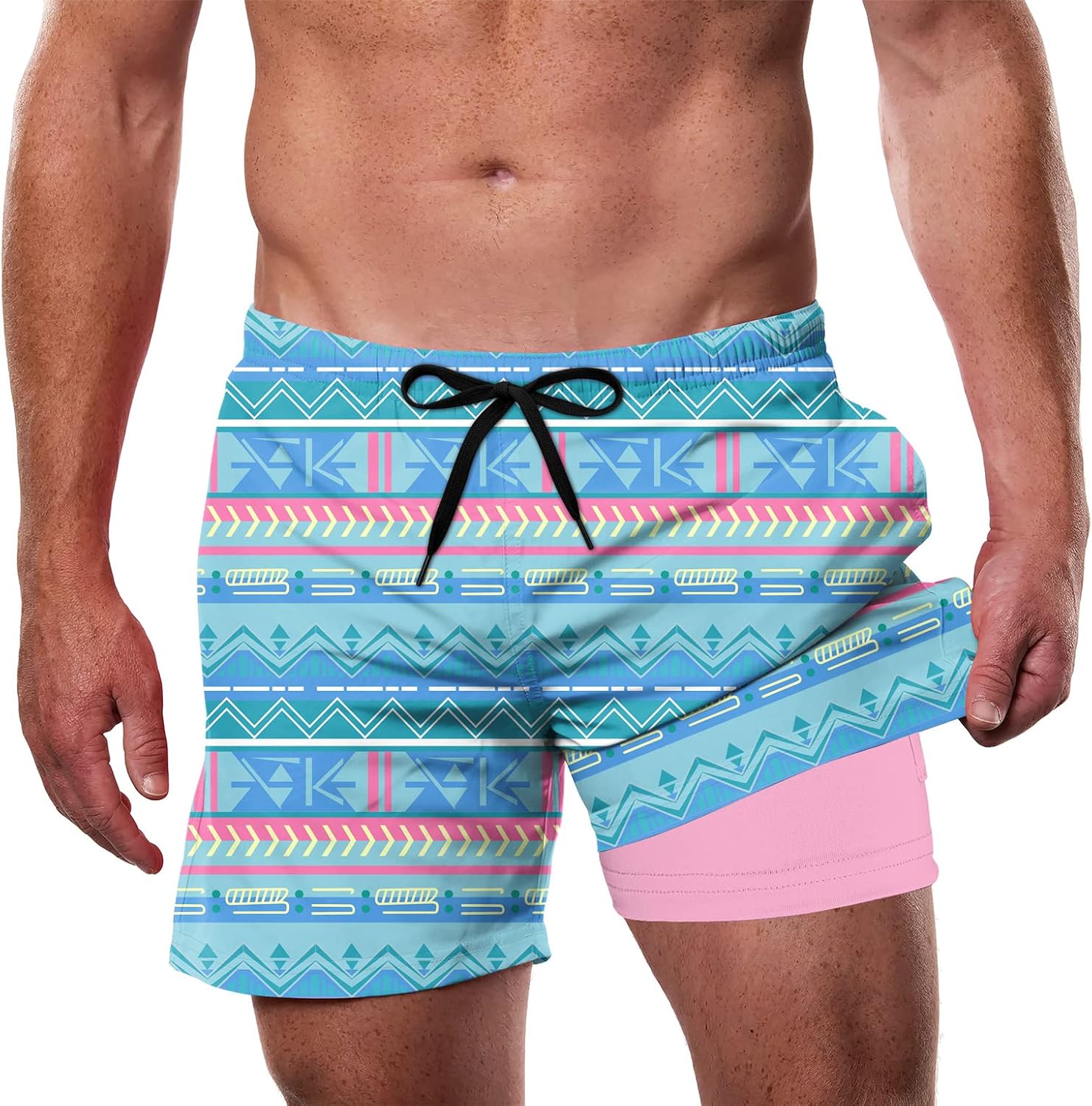 Men’s Swim Trunks Quick Dry Lightweight Compression Liner Beach Shorts - Picture 21 of 40