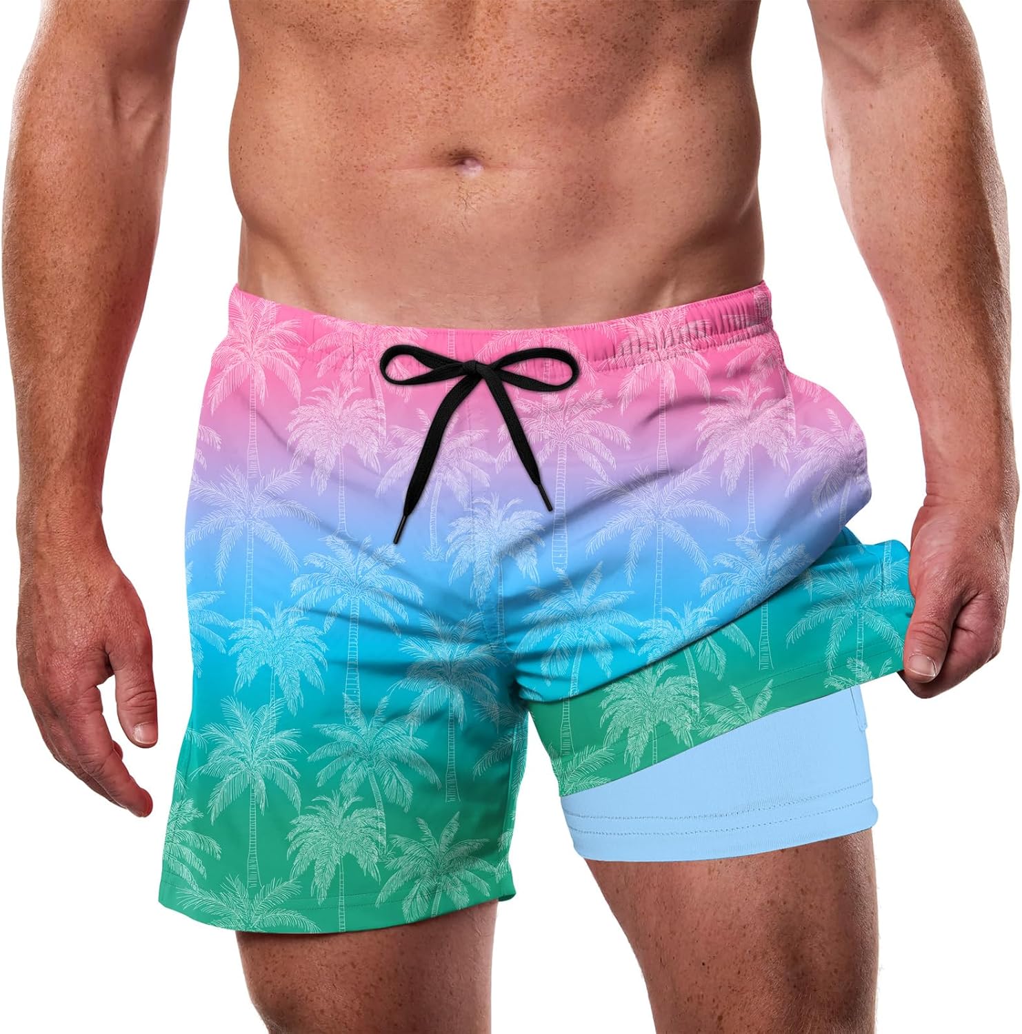 Men’s Swim Trunks Quick Dry Lightweight Compression Liner Beach Shorts - Picture 22 of 40