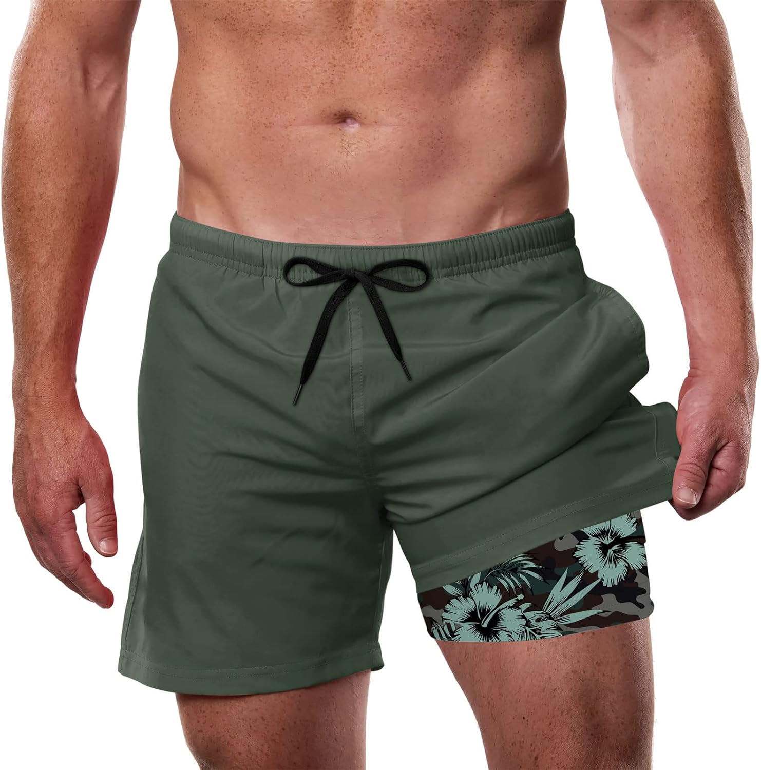 Men’s Swim Trunks Quick Dry Lightweight Compression Liner Beach Shorts - Picture 34 of 40