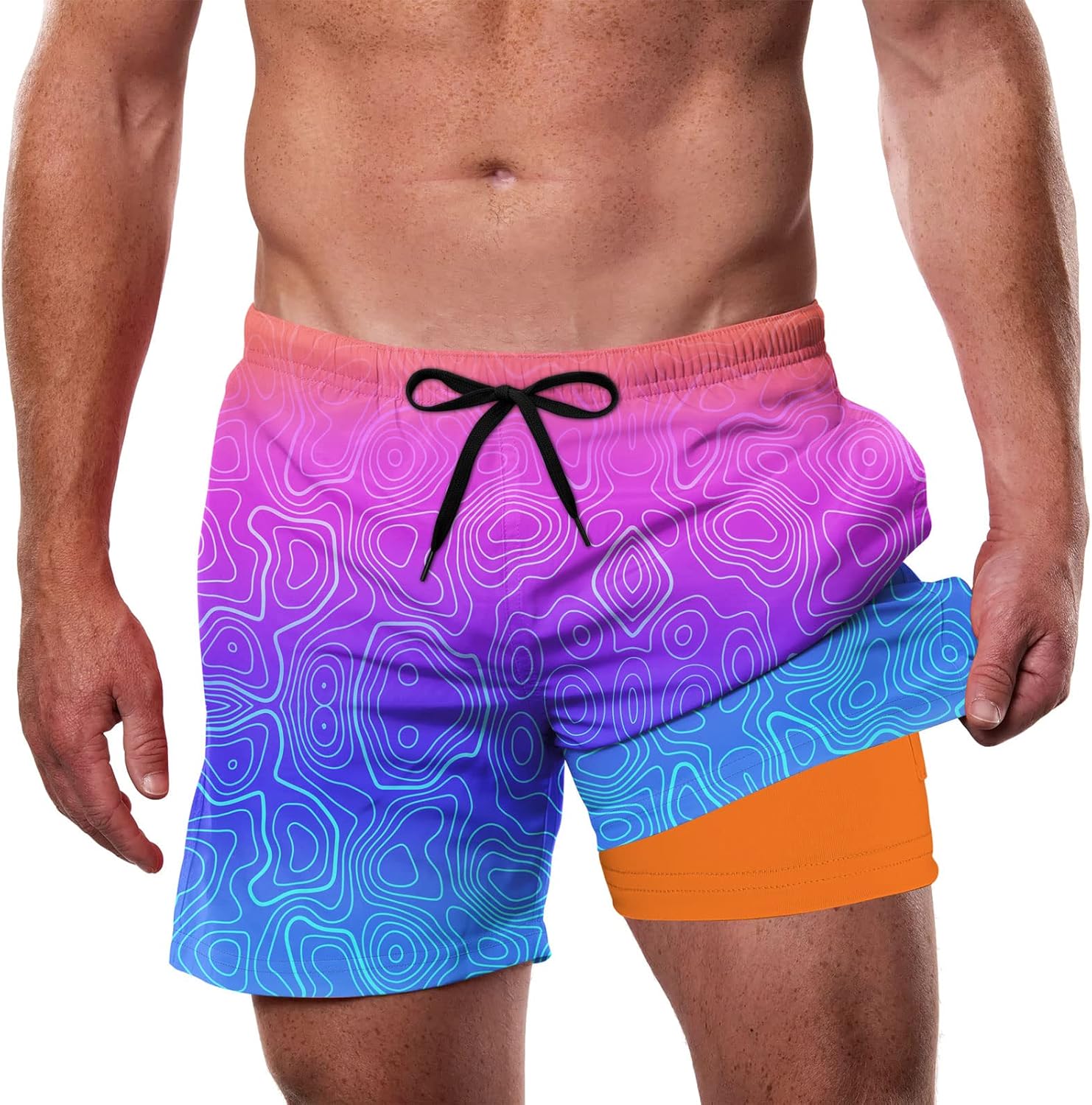 Men’s Swim Trunks Quick Dry Lightweight Compression Liner Beach Shorts - Picture 38 of 40