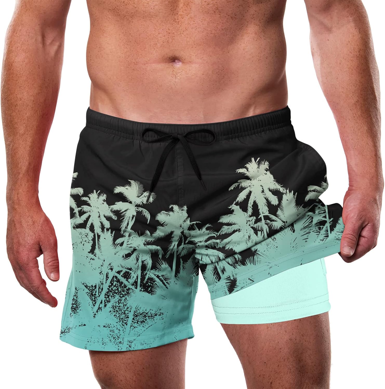 Men’s Swim Trunks Quick Dry Lightweight Compression Liner Beach Shorts - Picture 39 of 40