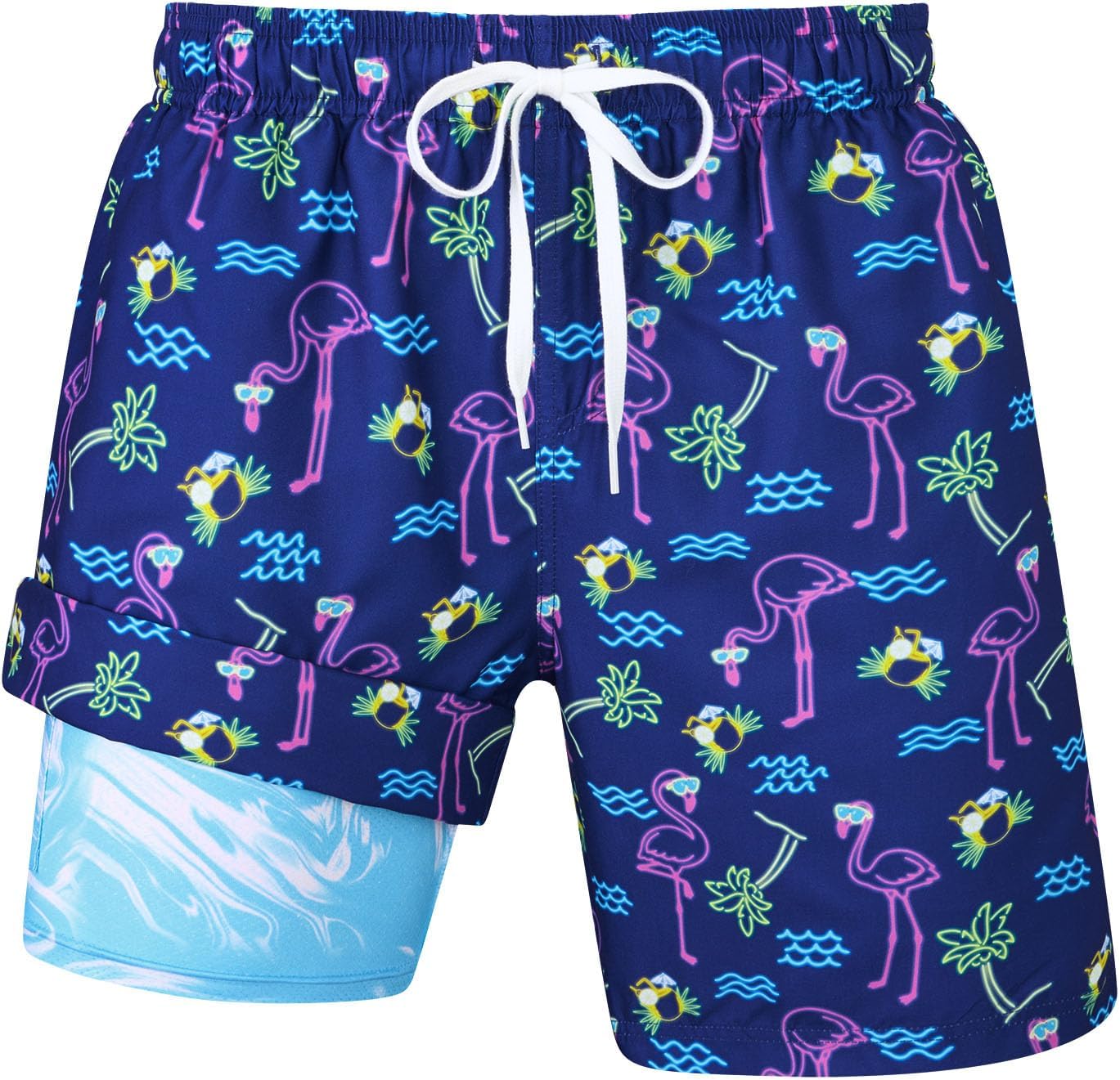 Herren Schnelltrocknende Badehose Wasserdicht mit Kompressionsfutter Strand Sport Shorts - Bild 13 von 31