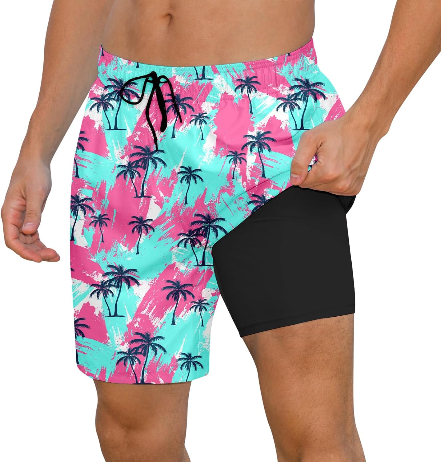 Pantalones cortos de natación de secado rápido para hombre 7 pulgadas forro de compresión anti rozaduras baúles para playa - Imagen 17 de 35