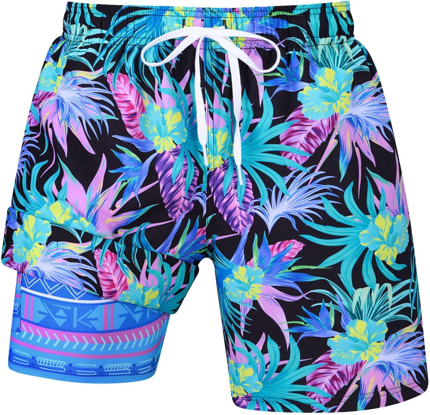 Herren Schnelltrocknende Badehose Wasserdicht mit Kompressionsfutter Strand Sport Shorts - Bild 17 von 31